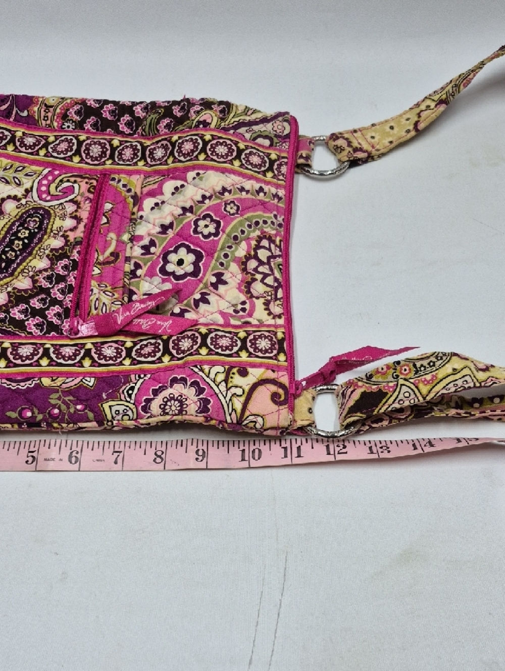 Vera Bradley Very Berry Paisley Pink Quilted Crossbody Bag Pink Purple - Picture 11 of 12